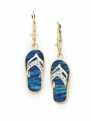 14K Opal Flip-Flop Dia Ears - GHES1649