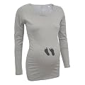 witzige Umstandsmode Print T-Shirt - Babyf��e - langarm