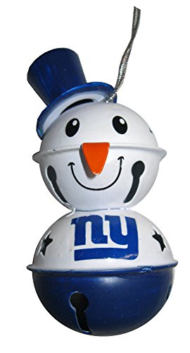 New York Giants NFL Football 2 Tier Snowman Bell Holiday Christmas Ornament