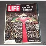 LIFE MAGAZINE VOLUME 59. NO. 16 OCTOBER 15, 1965 POPE PAUL VI IN AMERICA COLOR PHOTO COVER book cover