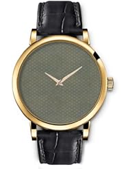 SPRAWL Aanalog Fashion Series Gold Ladies Watches of Genuine Black Leather Strap,Unique Wrist Watch for Women Girls Designed with Yellow flowers on gray background