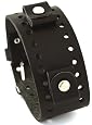 Nemesis Black Wide Leather Cuff Wrist Watch Band