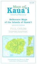 Map of Kauai; Island of Discovery: Reference Maps of the Islands of Hawaii; Full Color Topographic