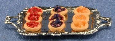 Dollhouse Filled Danish Pastries On Fancy Tray