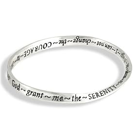 Serenity Prayer Silver Bangle Bracelet