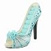 Aqua Blue Peep Toe Shoe Ring Holder Sequined FREE SHIP!