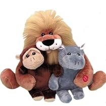 The Lion Sleeps Tonight Musical Jungle Animals Gift Set - Great Christmas Holiday Gift Idea for Kids