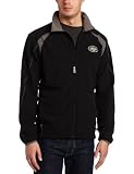 NFL Men's New York Jets Determination II Long Sleeve Lightweight Performance Full Zip Jacket (Black/Storm Gray, Large)