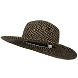 UPF 50+ 3 Tone Braid 4 inch Brim Self Tie Hat - Black Blend W32S28D