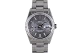 Rolex Mens Stainless Steel Datejust Slate Tapestry Dial