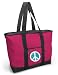 Peace Sign Pink Tote Bag Peace Signs - For Travel or Beach Best Unique Gift Ideas for Her, Women, or Ladies
