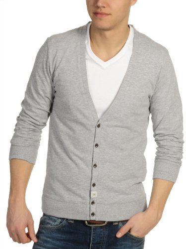 TOM TAILOR Denim Herren Langarmshirt 10228200012/ slub cardigan, Gr. 56 (XXL), Grau (2014) Preisvergleich