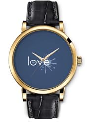 SPRAWL Aanalog Fashion Series Gold Ladies Watches of Genuine Black Leather Strap,Unique Wrist Watch for Women Girls Designed with Love
