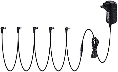 Cootree 9V DC Power Adapter Supply With 5 Way Cables Fits for Guitar Effect Pedals With Positive Center