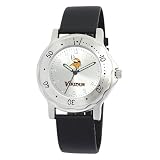 NFL Men's VK20010 Minnesota Vikings Team Player Black Leather Watch