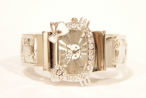Hello Kitty Stainless Steel Cuff Bangle Watch