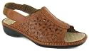 Dr Keller "Karlotta" Ladies Elasticated Slingback Comfort Sandal Shoes - Tan
