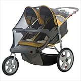 InSTEP Swivel Wheel Jogger Double Stroller Bug Screen Cover in Black