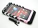Motorola XT907 Droid RAZR M Hybrid Impact Dual Layer Case Pink Chevron Anchor Black Skin Cover