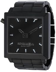 Rockwell Time Unisex FS104 50mm Squared Black-Plated Stainless Steel Case and Band Black Watch
