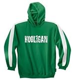 Men's (Unisex) Kelly Green Hoodie with White Arm Stripe by Sport-Tek : Hooligan - Funny Irish St Patricks Day