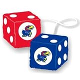 Kansas Jayhawks NCAA 3 Car Fuzzy Dice