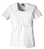 Cherokee Studio B White Empire Waist Scrub Top