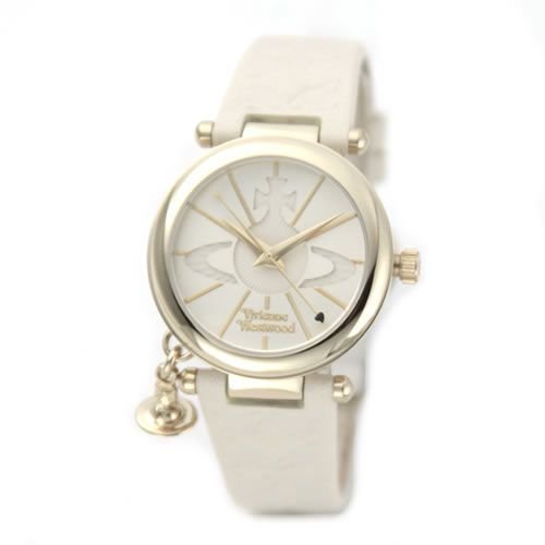 [ヴィヴィアンウエストウッド] Vivienne Westwood 腕時計 オーブモチーフ・ダイヤルのレディス・レザーストラップ・ウオッチ VV006WHWH [並行輸入品]