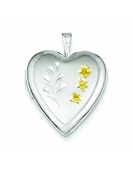 Genuine .925 Sterling Silver Gold-Plated Wheat 16mm Heart Locket 3.4 Grams. 100% Satisfaction Guaranteed.