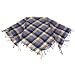 Square Plaid Fringe Checkered Light Scarf Blue Silver