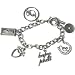 BABY PHAT Iced Silver Toned CHARM BRACELET