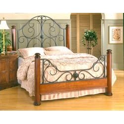 Leland Wood and Metal Four Poster Bed - Metal Beds
