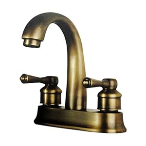 Two Handle Centerset Bathroom Vessel Sink Faucet Antique Brass