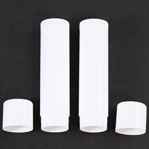 White Lip Balm Empty Tube Containers, Quality No Leak, Curated Naturals Brand (100)