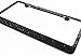 4 Row Black (on Black) Rhinestone Metal Bling License Plate Frame & Caps Set