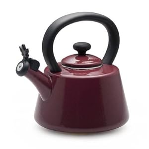 Enamel On Steel Two Quart Signature Tea Kettle In Red