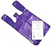 Purple 10x6x21 Medium Plastic T-shirt Bags (100 Pack) with Crafting Insert - Reusable Retail Shopping Bags