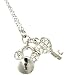 Silvertone Crystal Key to My Heart Charm Necklace