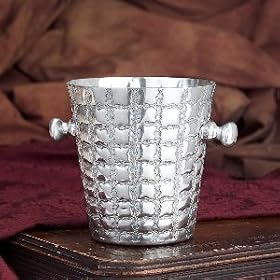 CHECKERED WINE BUCKET - CHECKERED SILVER PLATED WINE BUCKET by Jaf Gifts