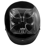 DOT Outlaw Gloss Black with Cross Skull Half Helmet