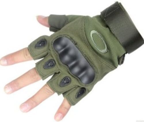 1 Pair Outdoor Sports Fingerless Military Tactical Airsoft Hunting Cycling Bike Gloves Green M/L/XL