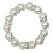 White Faux Pearl Rhinestone Stretch Bracelet