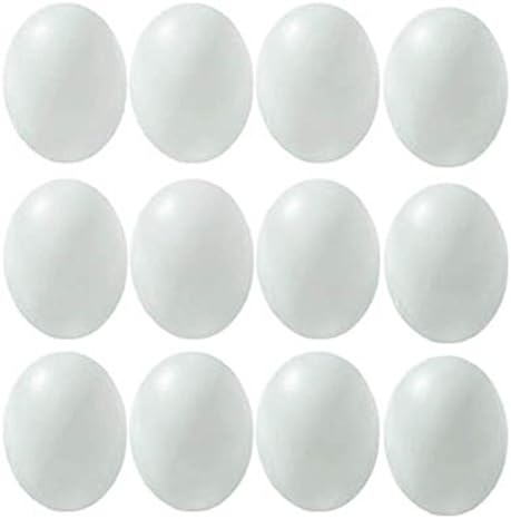 Mingshengyao Dozen Wooden Chicken Decor Fake Eggs Color White Pack Of 12pcs