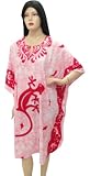 Lovely Pink LIZARD Printed Plus Size Short Kaftan Caftan Cover Up XMas Christmas Gift