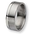 Brushed and Polished Grooved Titanium Ring (8.0 mm) - Sizes 7.5-13