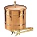 Old Dutch 2-1/2-Quart Solid Copper Lined Ice Bucket with Brass Tongs