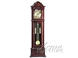 IMAGE OF Grandfather Clock with Beveled Glass in Dark Walnut Finish Acs001402