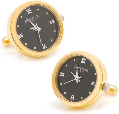 Gold Stainless Steel Functional Watch Cufflinks