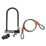 Kryptonite Kryptolok Series 2 Standard Bicycle U-Lock (4-inch x 9-inch) with 4-Foot Flex Cable