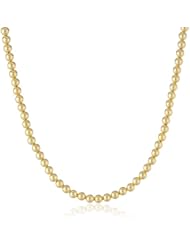 Goldtone Finish Silver 6mm Bead Necklace, 16+3" Extender